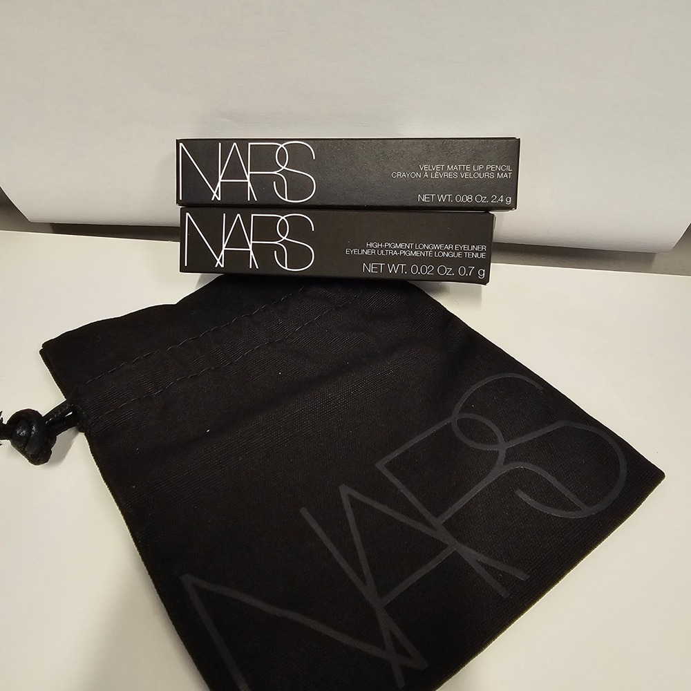 New NARS Velvet Matte Lip Pencil Famous Red & High Pigment Eyeliner Via Veneto